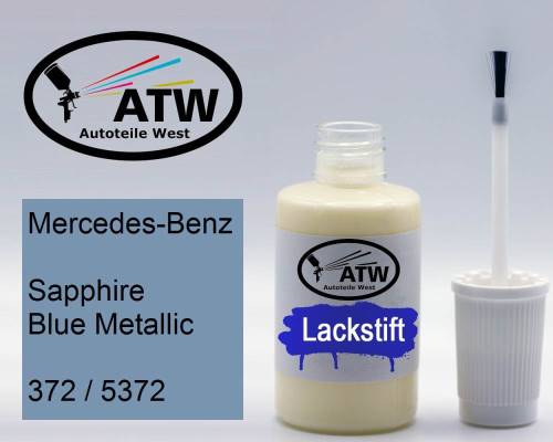 Mercedes-Benz, Sapphire Blue Metallic, 372 / 5372: 20ml Lackstift, von ATW Autoteile West.